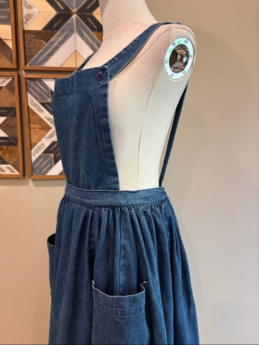 Vintage Bullocks Country Collections Denim Cotton Overall Dress size 8 - Picture 4 of 12